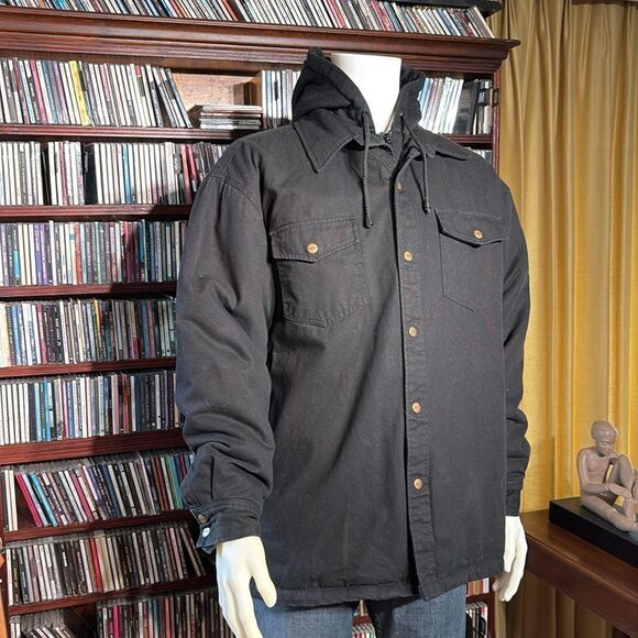 Dakota WorkPro Series Men's Sherpa Lined Hooded Duck Work Shirt Jacket - Picture 3 of 14